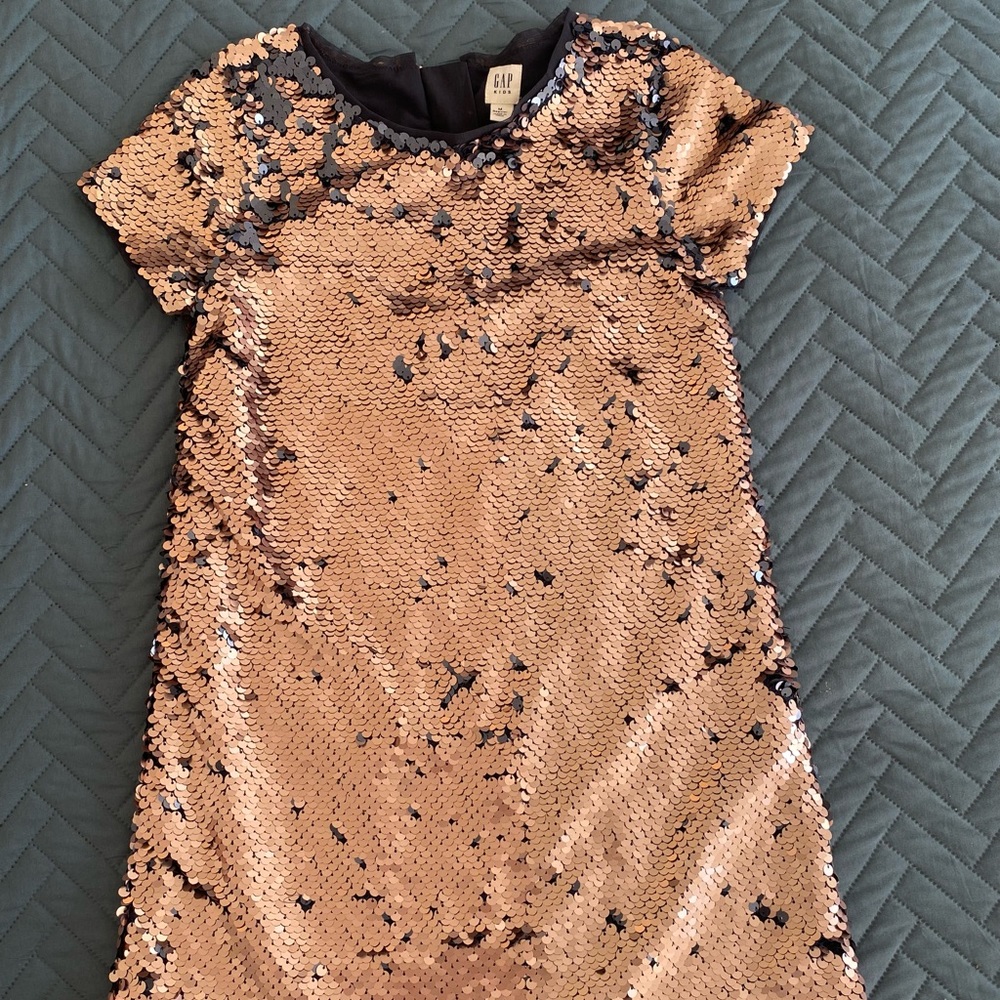 Gap girls flip sequin dress, size M